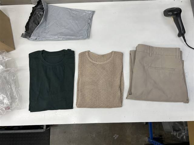 The returned items laid out on the bench
